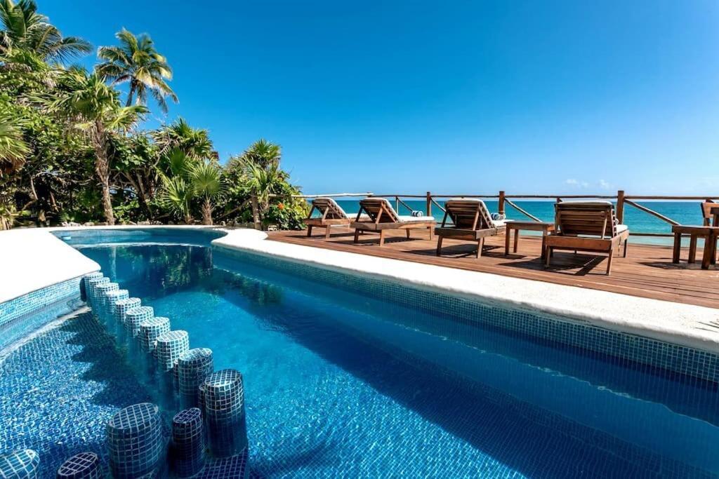 Luxury 5-Br Beachfront Home In Tulum Casa Sofia Gato Екстер'єр фото