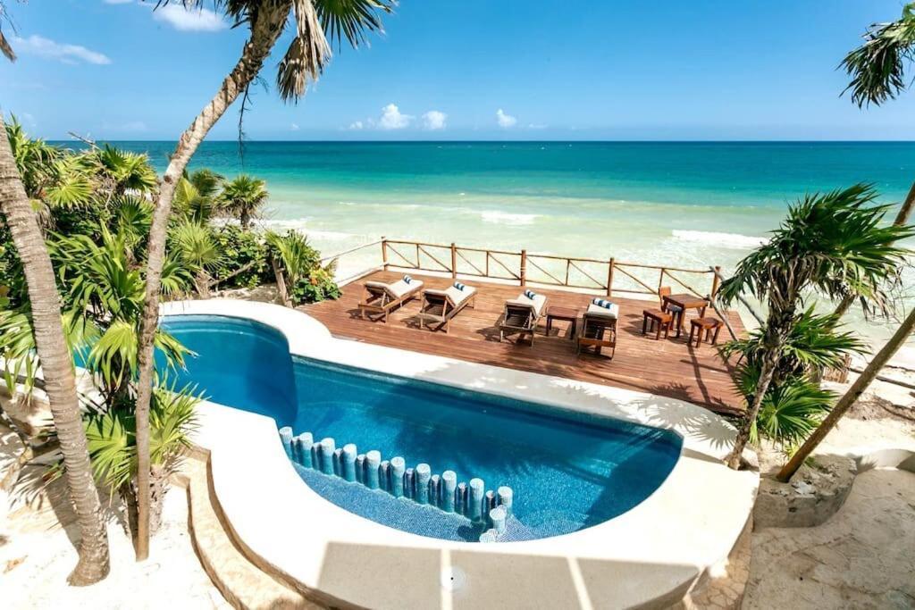 Luxury 5-Br Beachfront Home In Tulum Casa Sofia Gato Екстер'єр фото