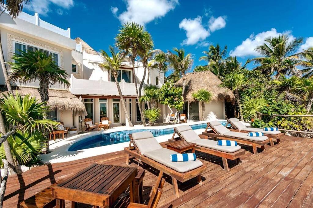Luxury 5-Br Beachfront Home In Tulum Casa Sofia Gato Екстер'єр фото